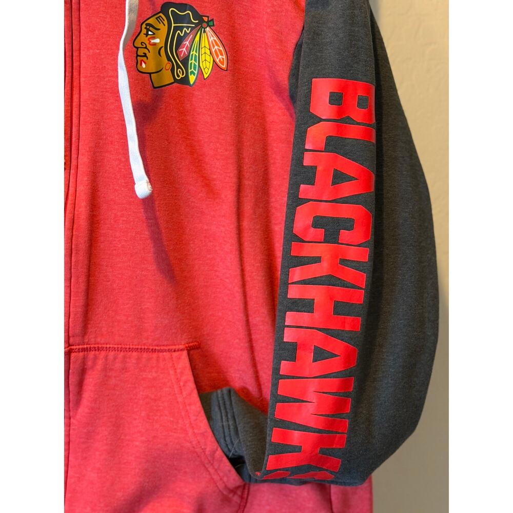 Chicago Blackhawks Fanatics NHL Full Zip Hoodie Red Black Men’s L - Picture 2 of 7